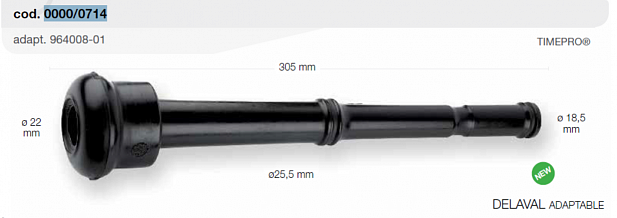 Резина сосковая 22 мм аналог Delaval 96400801, 0000/0714