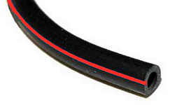 Шланг вакуумный пульсации черный - красная полоса 7,6 x 14,5 мм (бухта 50 м)